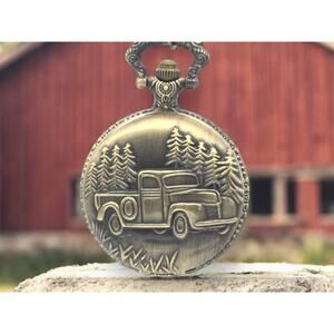 Vintage Pickup Truck Pocket Watch - Rustic Collectors Ford Chevy Classic Antique